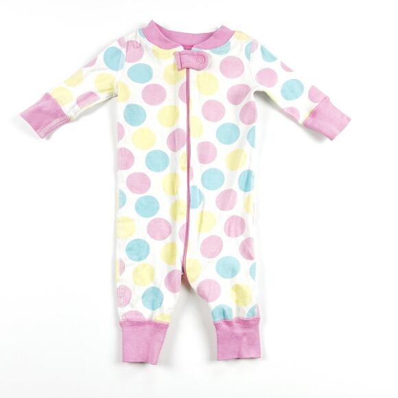 Hanna Andersson Organic Pastel Dot Zip Sleeper - Picture 1 of 4